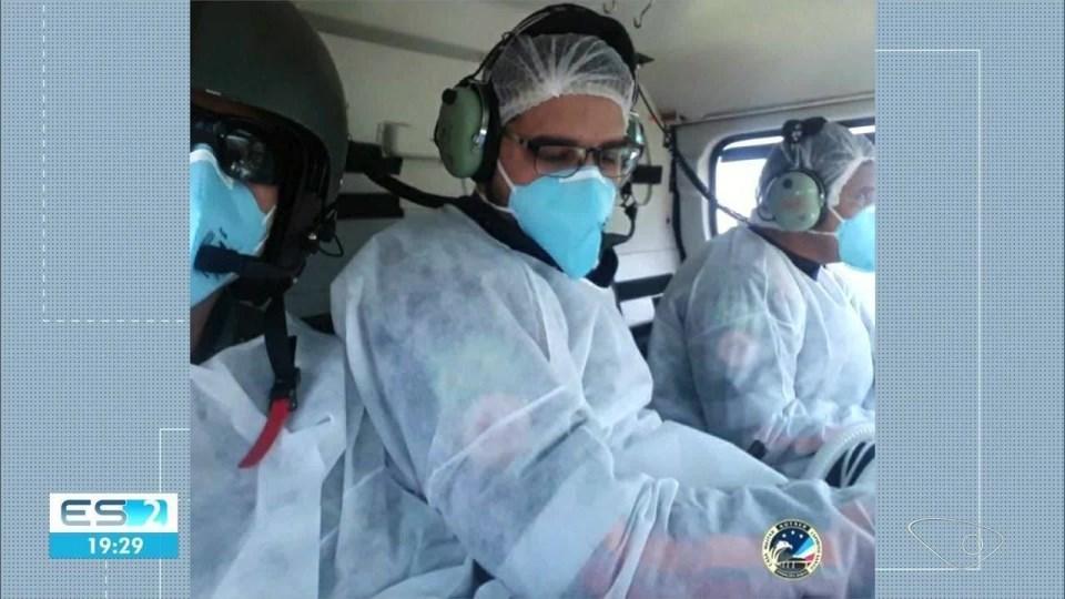 Mulher com suspeita de H1N1 é levada de helicóptero para Vitória