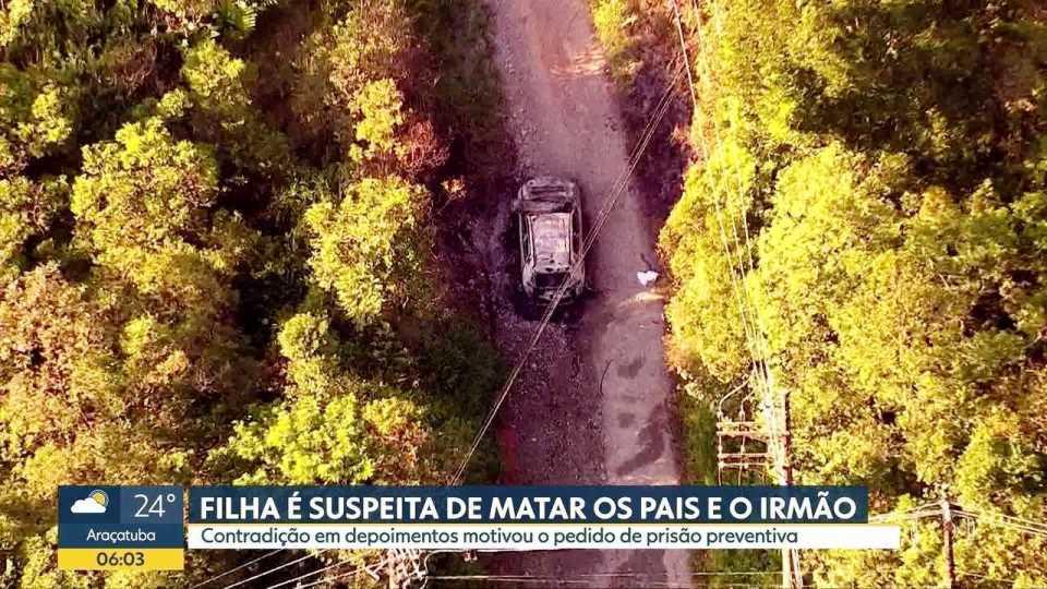 Mãe teria dirigido com marido e filho mortos no carro antes de ser assassinada, diz polícia