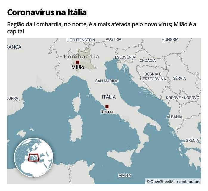 Itália confirma mais 4 mortes por Covid-19; país tem 322 casos