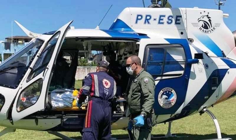 Idoso de 89 anos é resgatado pelo helicóptero do Notaer no sul do Espírito Santo