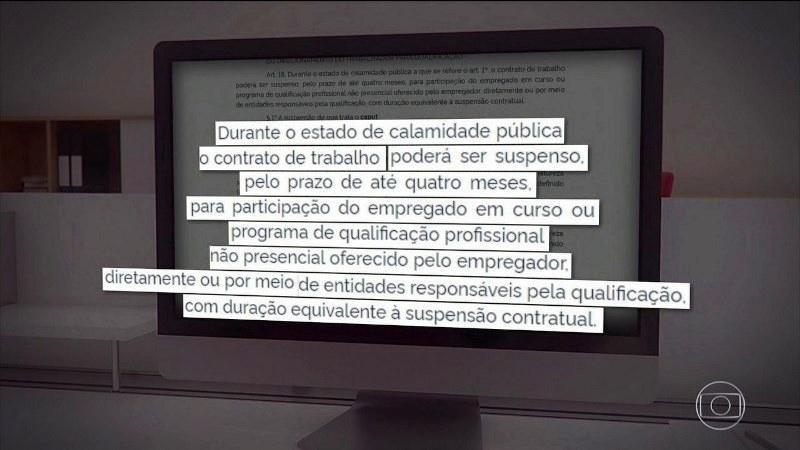 Bolsonaro edita MP que permite suspensão de contrato de trabalho por 4 meses