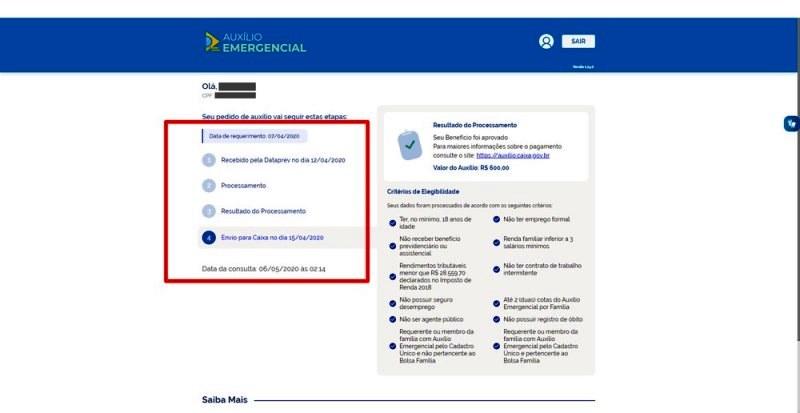 Auxílio Emergencial: Governo libera novo site da Dataprev para consulta