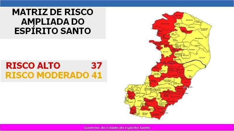 Divino de São Lourenço entra para o grupo de cidades com risco alto no ES; total é de 37 municípios