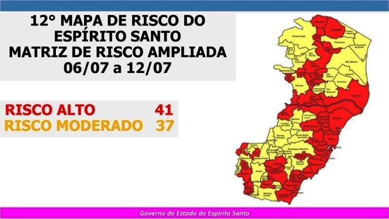 Governo do Espírito Santo divulga novo Mapa de Risco Covid-19