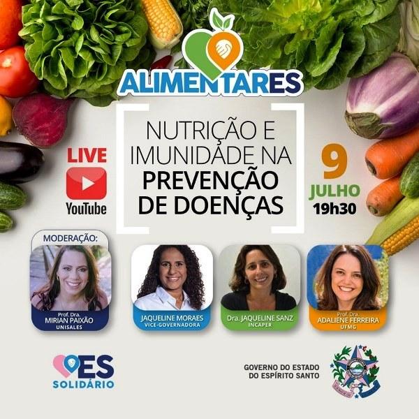 AlimentarES promove webinar sobre alimentação saudável e prevenção de doenças  