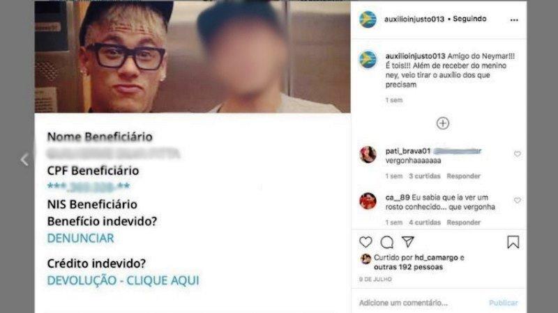 Perfil no Instagram expõe elite que recebe os R$ 600 do governo