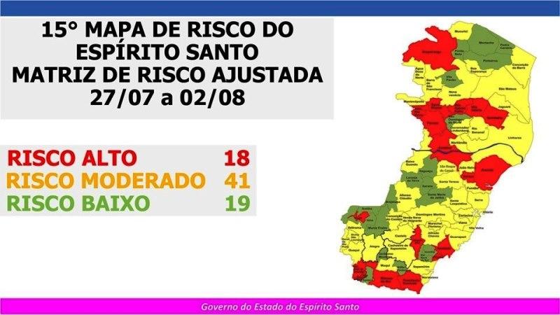 Com o novo Mapa de Risco, com vigência a partir de segunda-feira (27), Cariacica passa para Risco Moderado