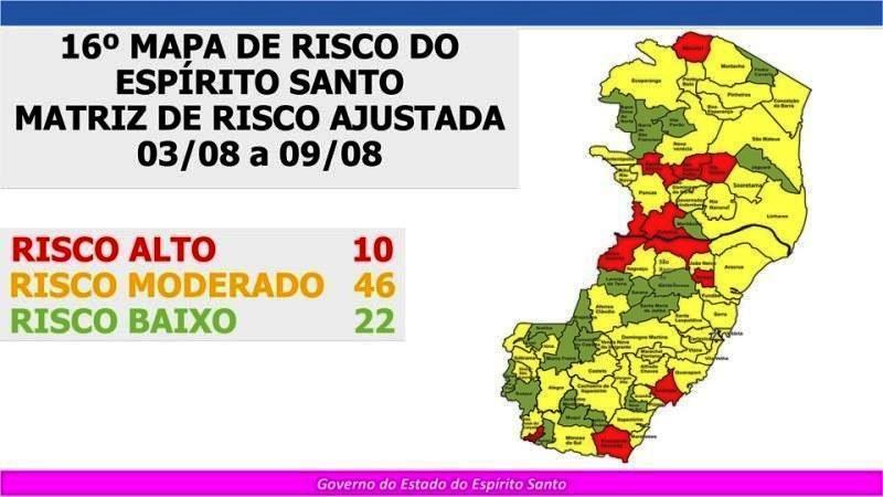 Novo Mapa de Risco Covid-19 entre em vigor nesta segunda-feira (3), no ES