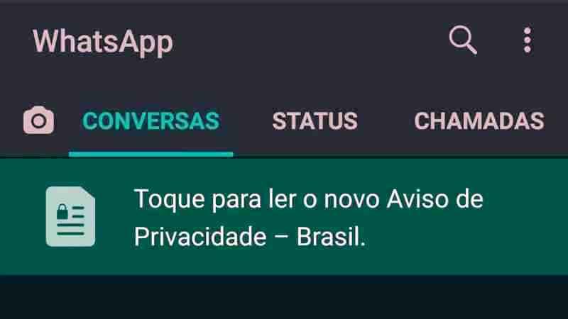 WhatsApp emite 'Aviso de Privacidade' para usuários brasileiros