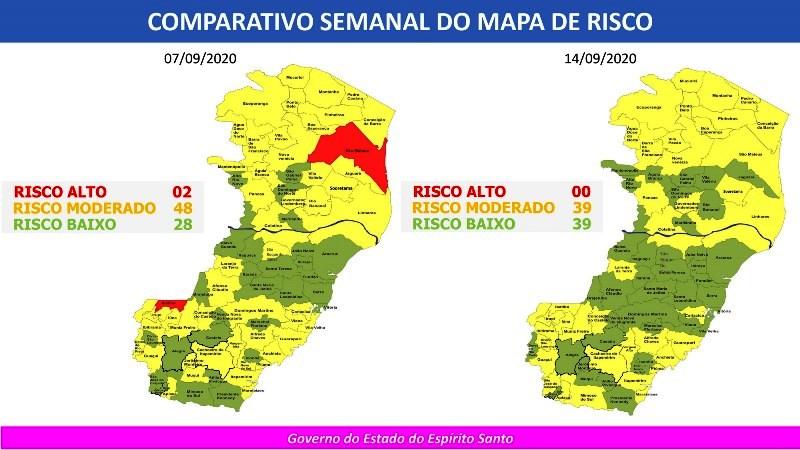 Governo do Espírito Santo divulga 22º Mapa de Risco Covid-19