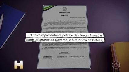 Comandantes reforçam a separação entre as Forças Armadas do país e a política