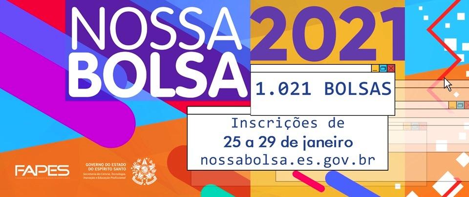 Inscrições para o Nossa Bolsa 2021 começam na próxima segunda-feira (25) com 1.021 oportunidades