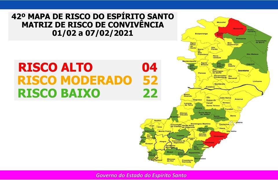 Espírito Santo tem quatro cidades no grupo de risco alto para Covid-19