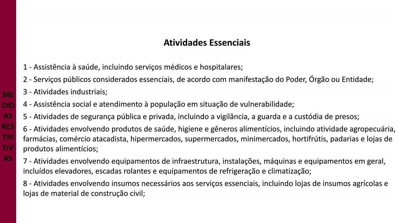 Veja o que está proibido e o que pode funcionar a partir desta quinta-feira (18) no ES