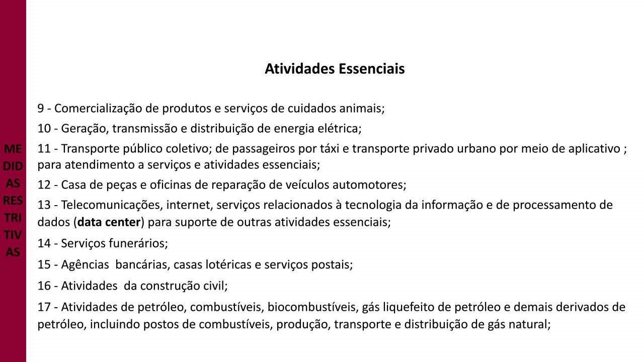 Veja o que está proibido e o que pode funcionar a partir desta quinta-feira (18) no ES