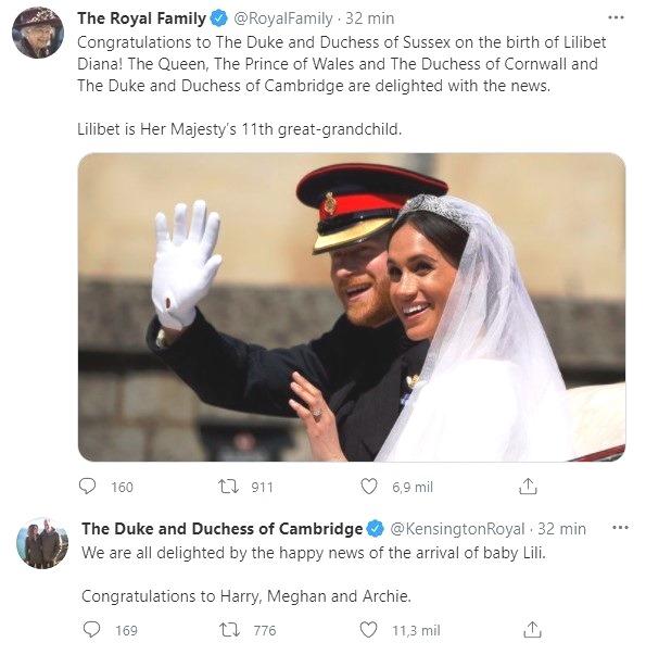 Príncipe Harry e Meghan Markle anunciam nascimento de sua filha Lilibet Daiana