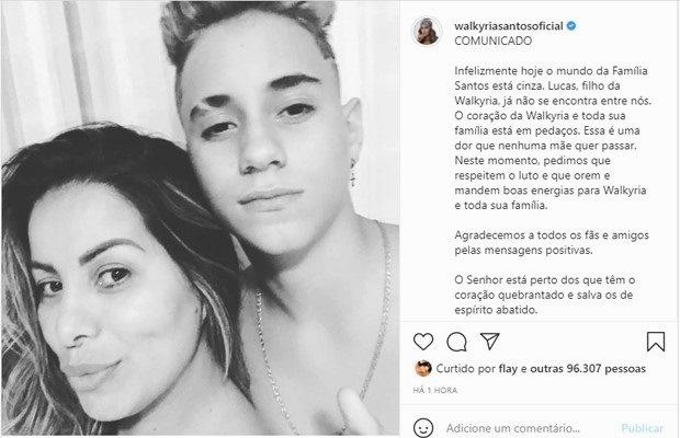 Filho de 16 anos da cantora de forró Walkyria Santos é encontrado morto em casa