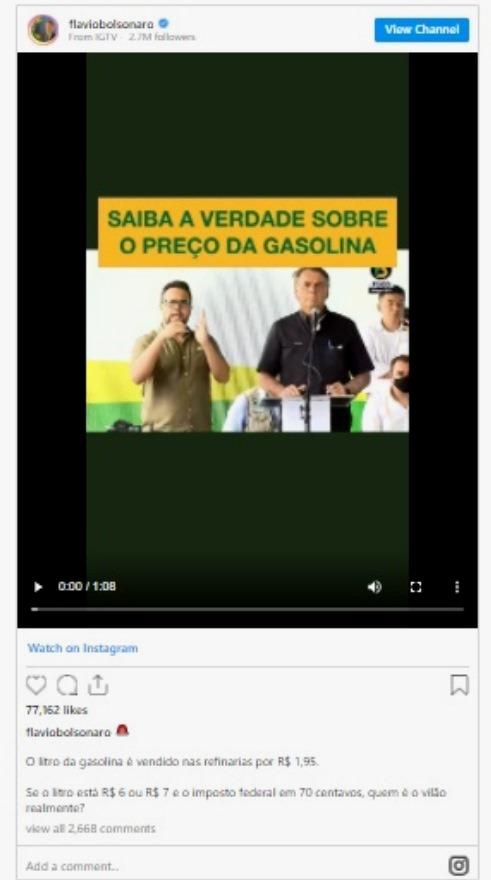 Bolsonaro culpa Estados pela alta dos combustíveis: Gasolina custa R$ 1,95 na refinaria