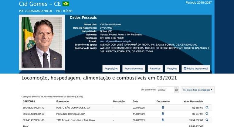 Senador Cid Gomes freta avião por R$ 54 mil e pede reembolso ao Senado