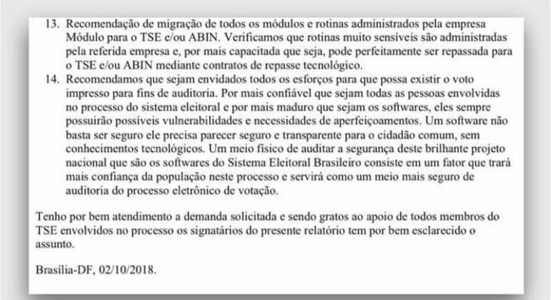 Em documento, PF defende voto impresso e Abin nas eleições