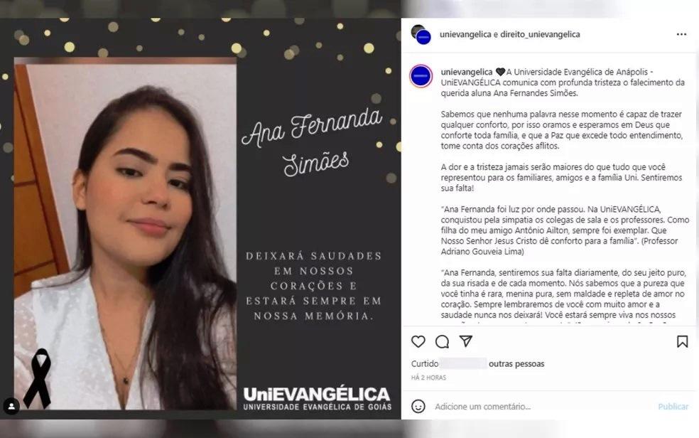 Estudante de direito morre após ser baleada na cabeça