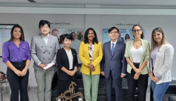 Vice-Governadora recebe representantes da Coreia do Sul, no Palácio da Fonte Grande, em Vitória, ES