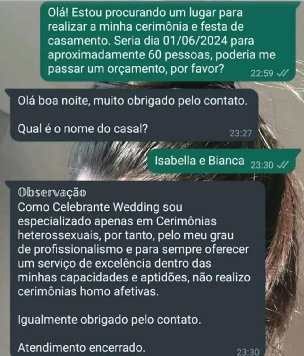 Cerimonialista se nega a realizar casamento de lésbicas: ‘Só caso homem e mulher’