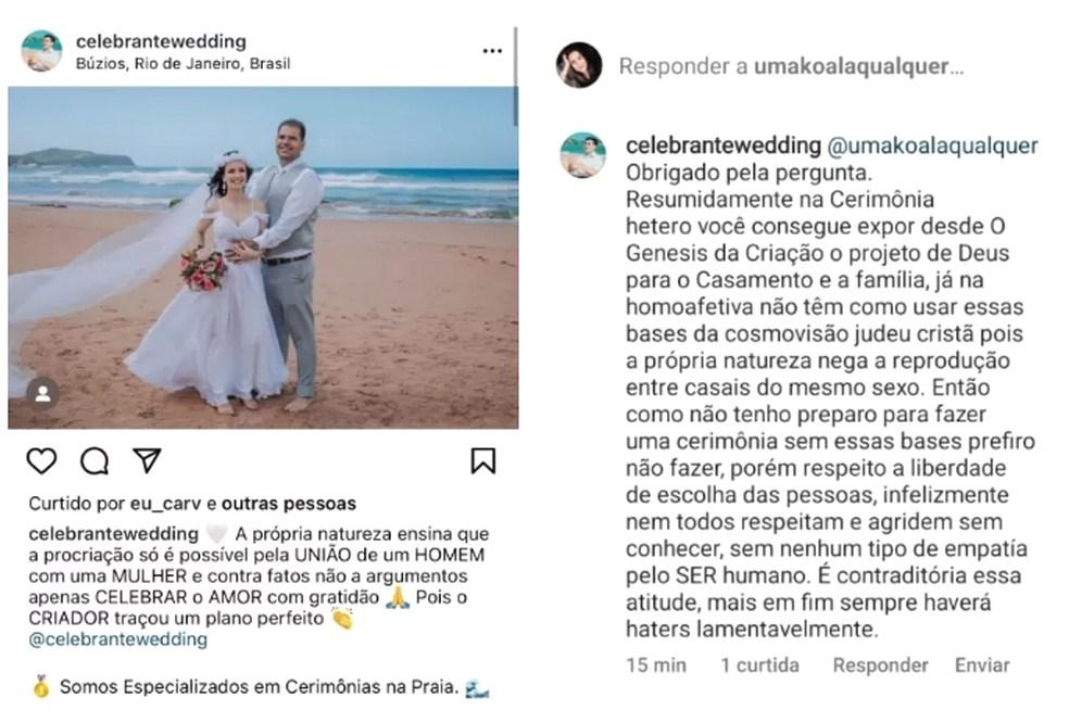 Cerimonialista se nega a realizar casamento de lésbicas: ‘Só caso homem e mulher’