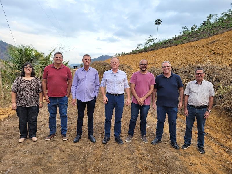 Casagrande visita as obras do Rio Mangaraí, em Santa Leopoldina, ES