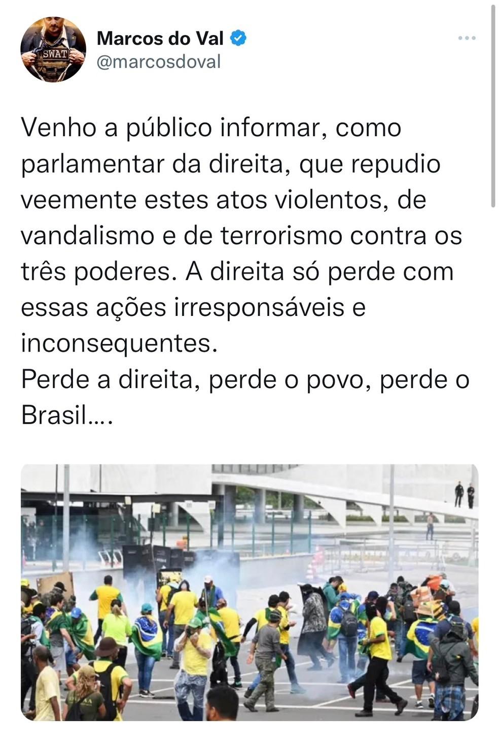 Governador Renato Casagrande e outros políticos do ES se manifestam contra ataques golpistas em Brasília