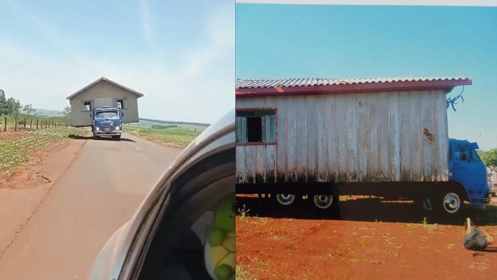 Caminhoneiro transporta casas inteiras há 45 anos no interior do Paraná