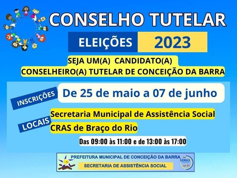 Inscrições para conselheiro tutelar em Conceição da Barra, ES, começam no próximo dia 25