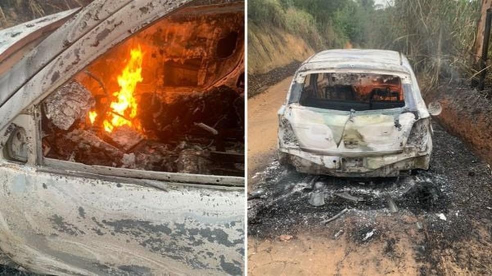 Corpo carbonizado é encontrado dentro de carro incendiado em Jaguaré, ES