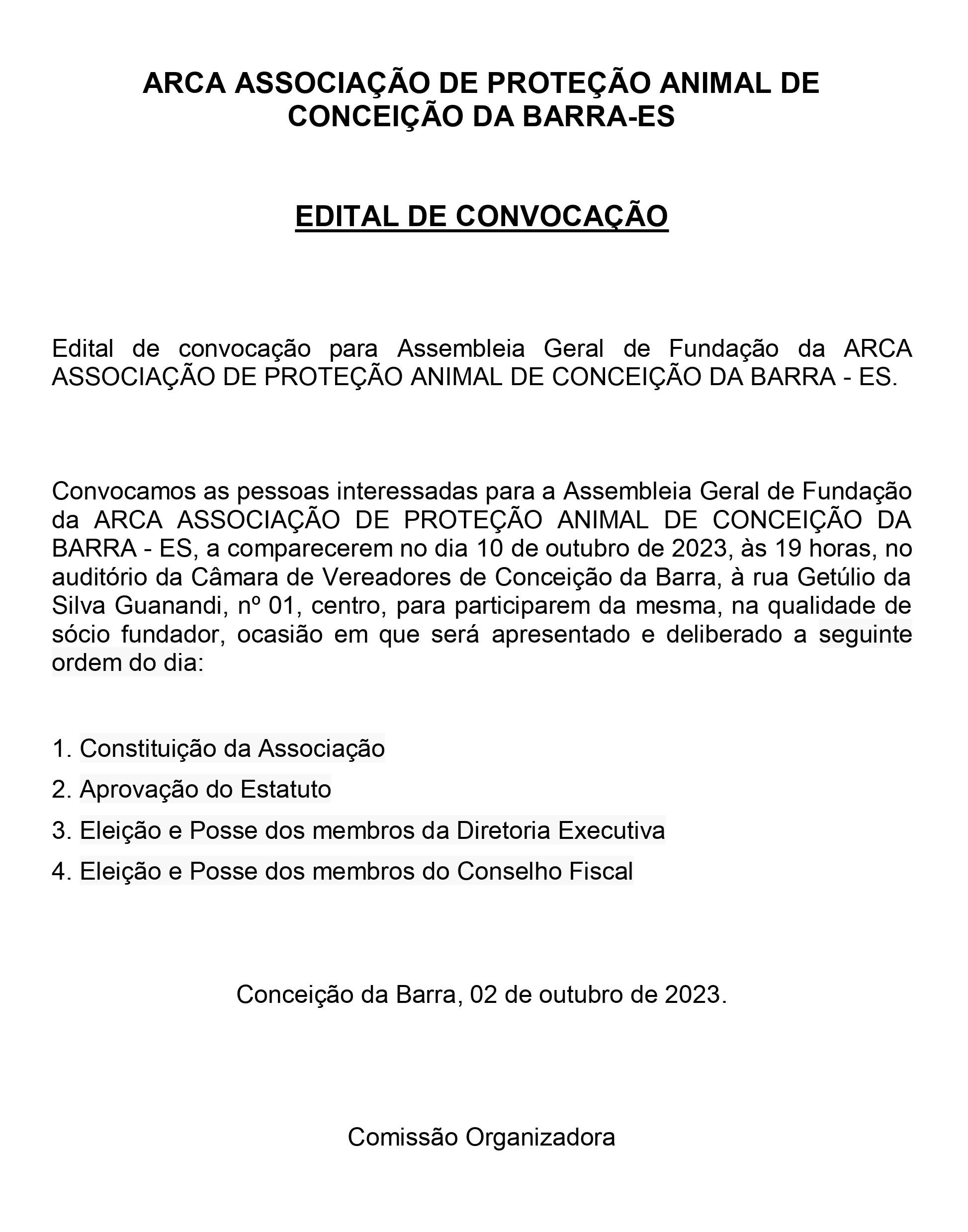 Associação de Proteção Animal realiza assembleia geral nesta terça-feira (10) em Conceição da Barra, ES