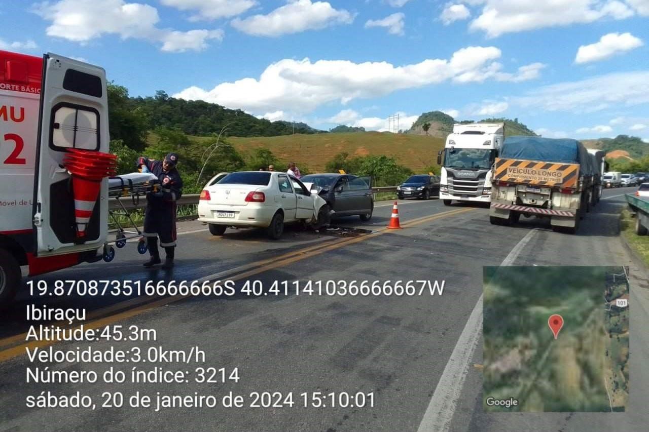 Dois acidentes na BR-101, no Norte do ES, neste sábado (20), deixa um morto e 8 feridos