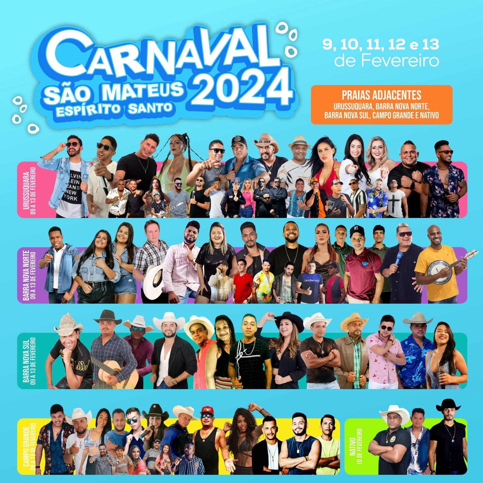 Contagem regressiva para o melhor carnaval de todos os tempos: Prefeitura de São Mateus no ES está preparando uma super festa em Guriri, Urussuquara, Barra Nova Norte, Barra Nova Sul, Campo Grande e Nativo