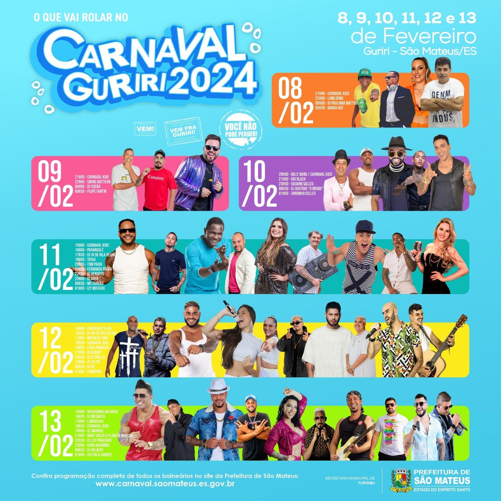 Contagem regressiva para o melhor carnaval de todos os tempos: Prefeitura de São Mateus no ES está preparando uma super festa em Guriri, Urussuquara, Barra Nova Norte, Barra Nova Sul, Campo Grande e Nativo