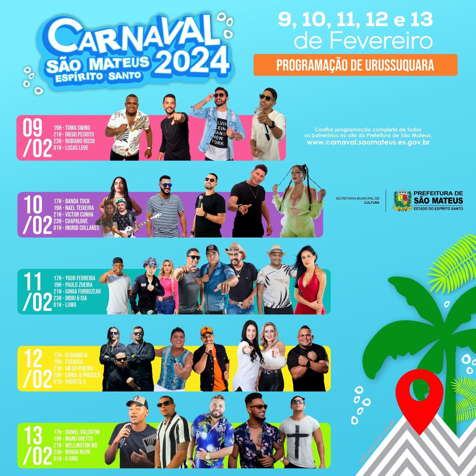 Contagem regressiva para o melhor carnaval de todos os tempos: Prefeitura de São Mateus no ES está preparando uma super festa em Guriri, Urussuquara, Barra Nova Norte, Barra Nova Sul, Campo Grande e Nativo