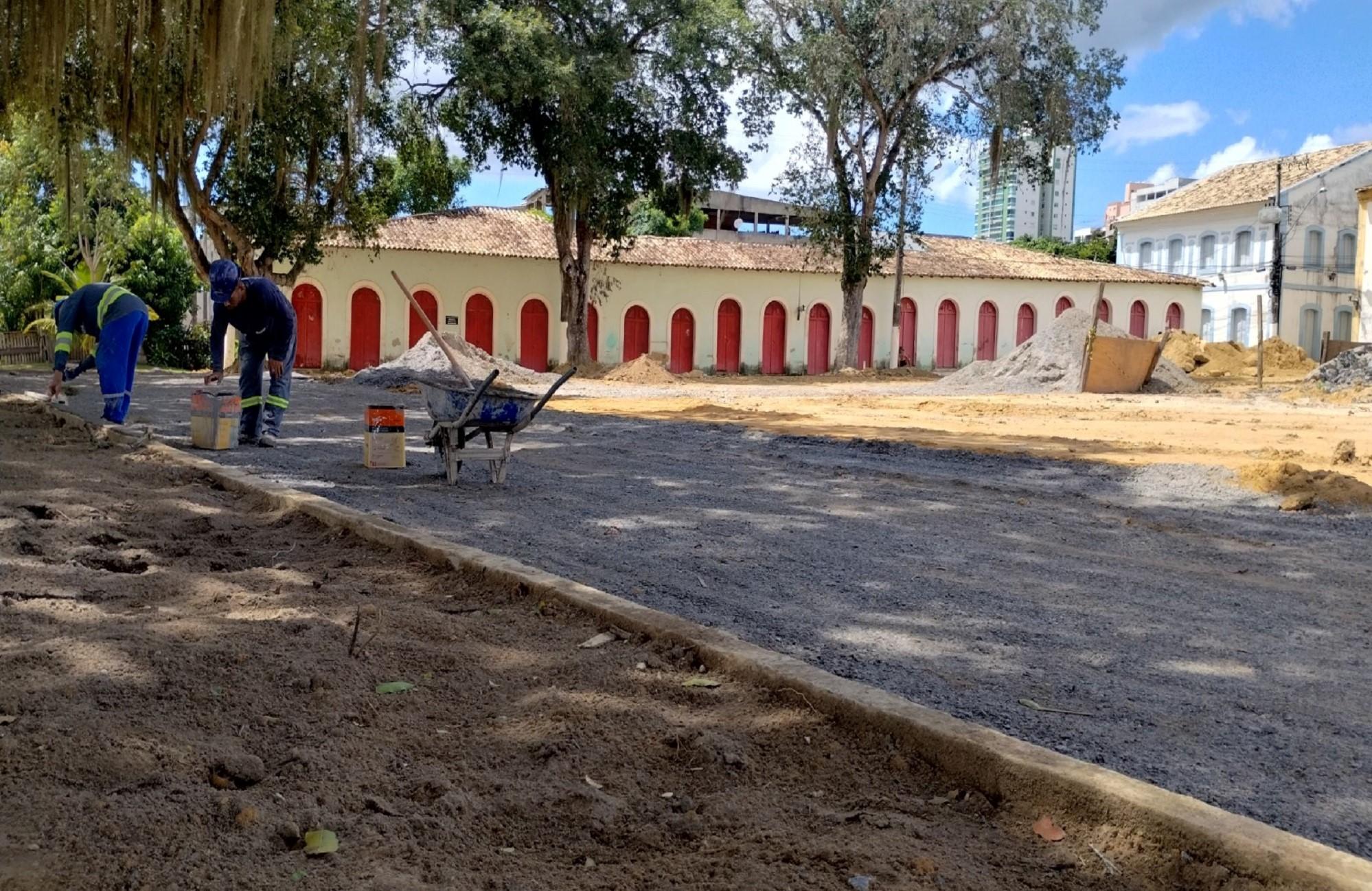 Requalificação do Sítio Histórico Porto em São Mateus, no ES: Ladeira São Benedito em obras