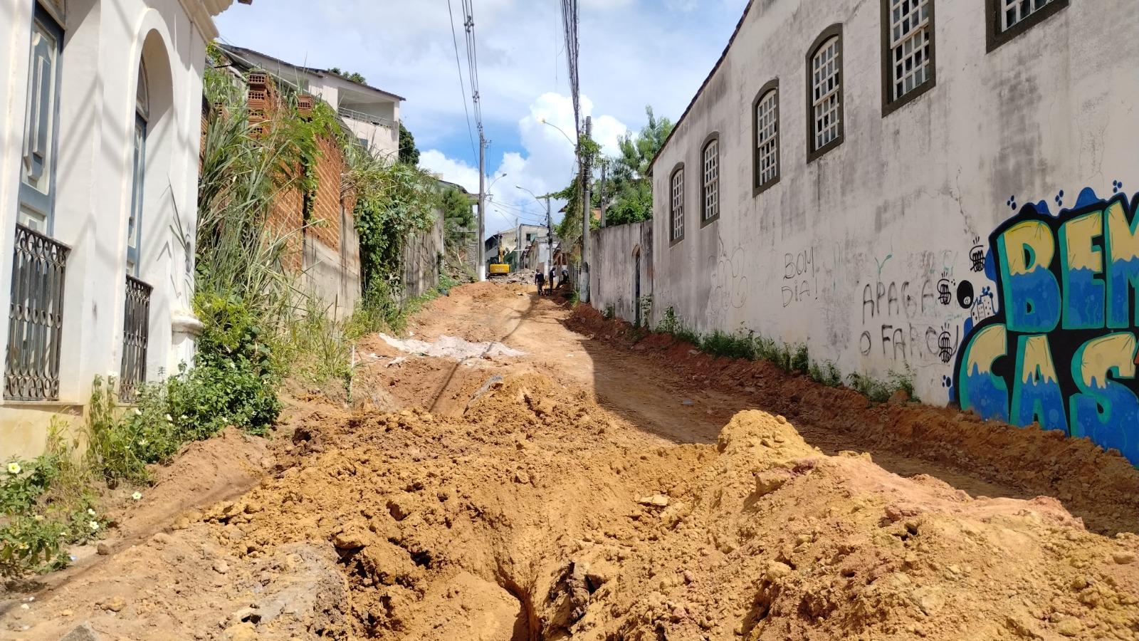 Requalificação do Sítio Histórico Porto em São Mateus, no ES: Ladeira São Benedito em obras