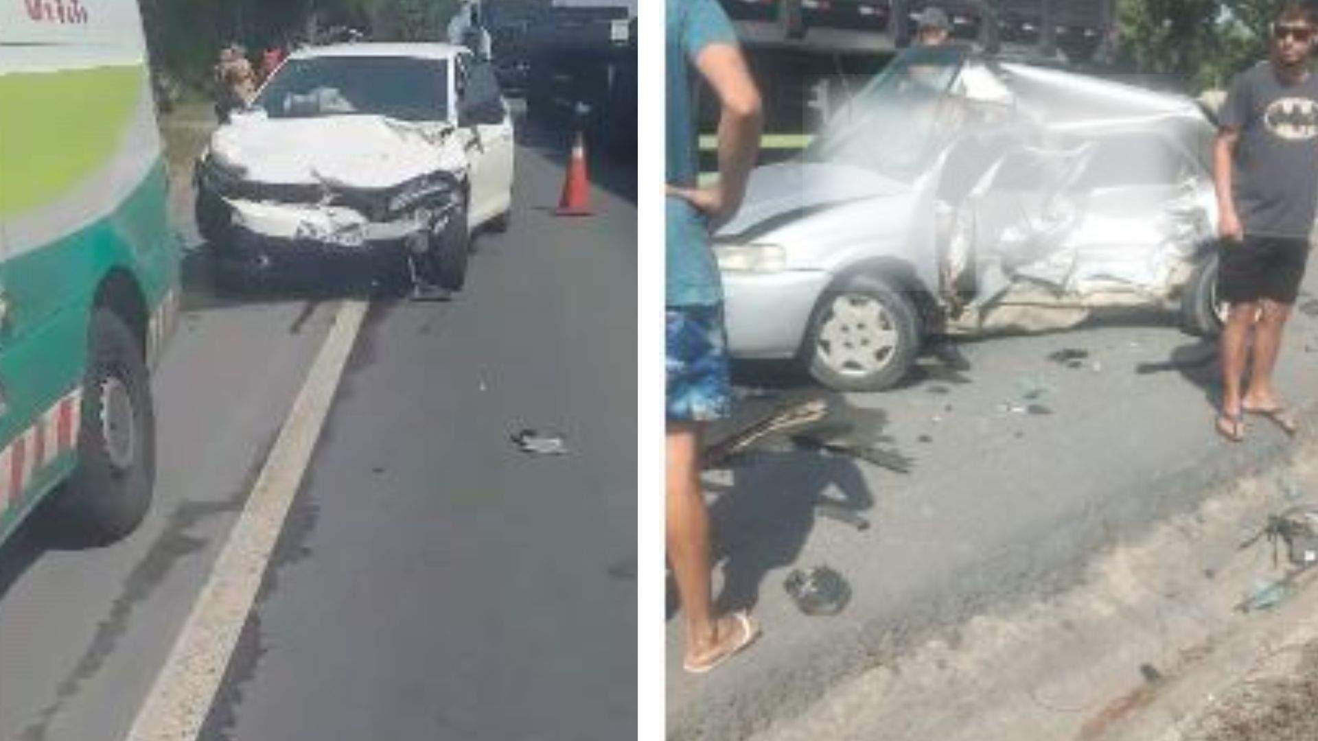 Grave acidente entre dois carros na BR-101 deixa uma pessoa morre e outras 4 ficam feridas, no ES