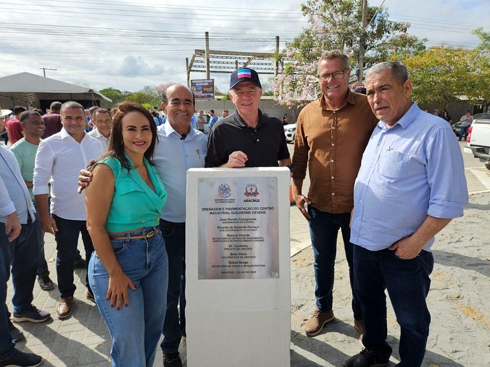 Casagrande entrega obras de infraestrutura e anuncia novos investimentos em Aracruz, no ES