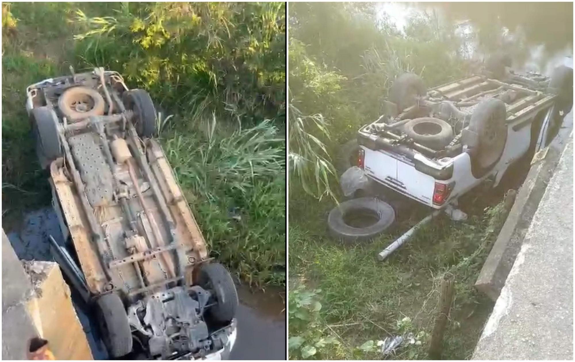 Empresário e amigo morrem após caminhonete cair de ponte no ES