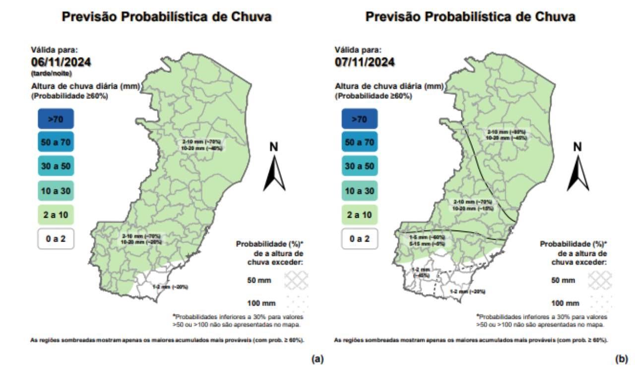 Alerta de chuva “excepcional” para o próximo final de semana no ES