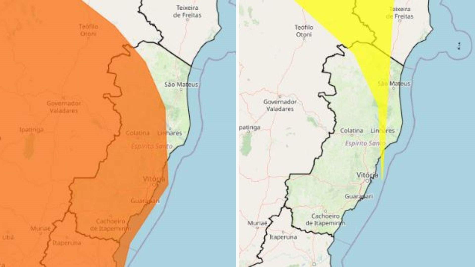 ES recebe dois novos alertas de chuvas intensas; veja as cidades