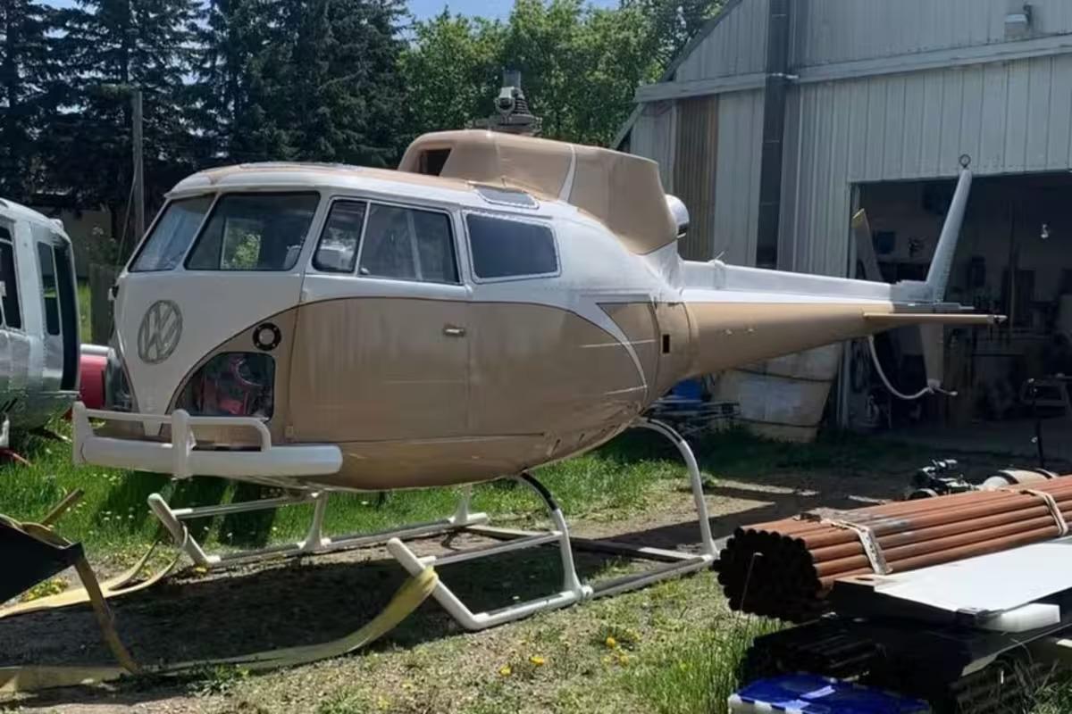 Canadense transformou uma Kombi em helicóptero e viralizou nas redes sociais