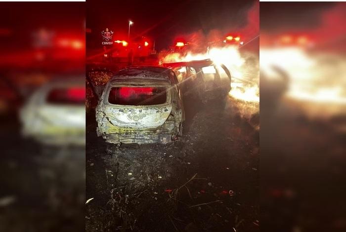 Grave acidente entre dois veículos na BR-080 causa incêndio e deixa dois mortos