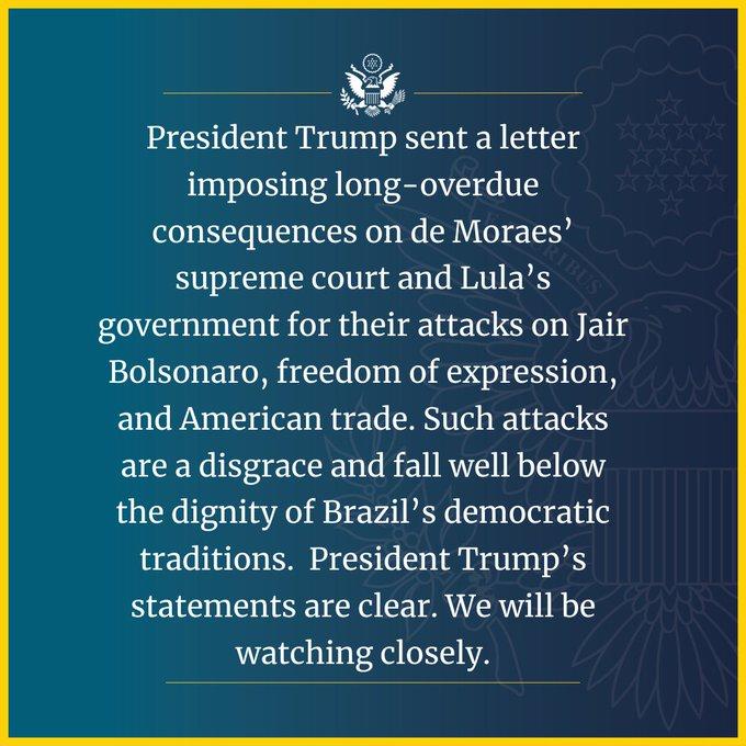 Governo Trump faz nova ameaça ao Brasil e diz acompanhar 'de perto' situação de Bolsonaro