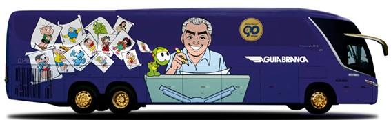 Viação Águia Branca homenageia os 90 anos de Mauricio de Sousa com novo ônibus temático