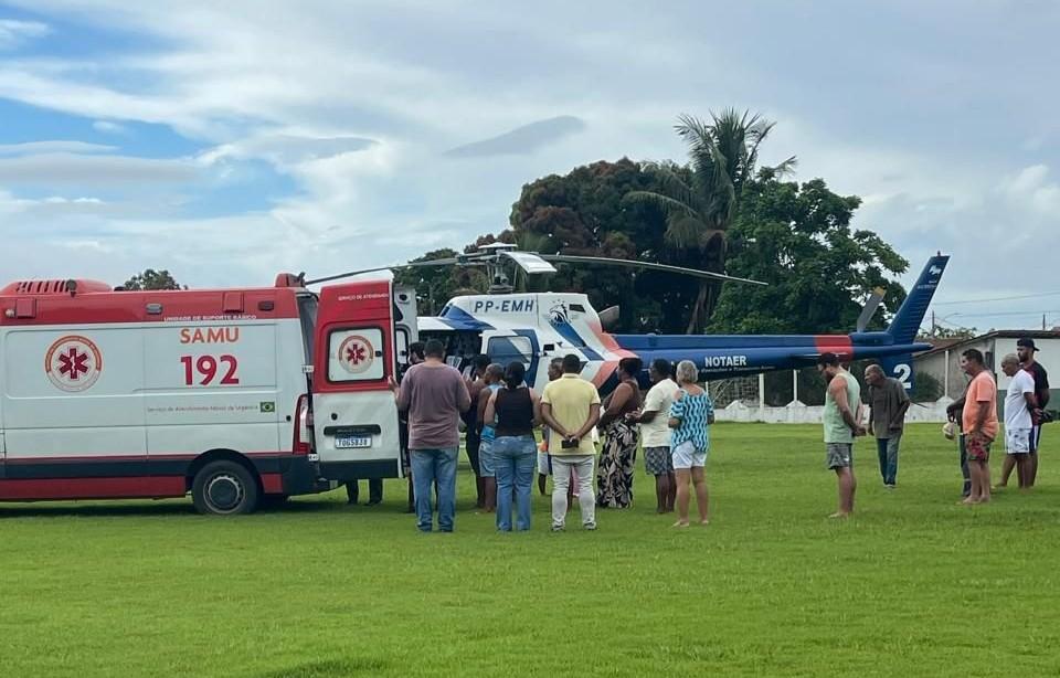 Helicóptero do NOTAER realiza primeiro atendimento aeromédico em Pedro Canário, no ES